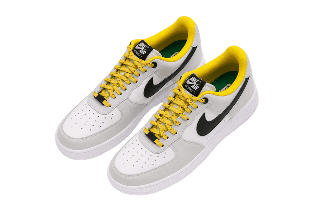 Nike Air Force 1 Low White, Green & Yellow Lifestyle Sneakers - Size 41