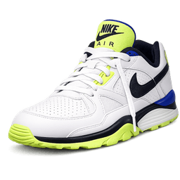Nike Air White Sneakers with Neon Green and Blue Accents view 1