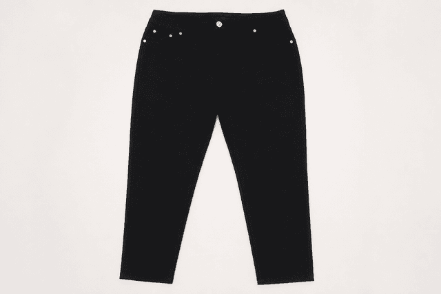 GILIPUR Women's Black Stretch Slim Straight Pants – Mid-Rise Rivet Detail Trousers - Size XL