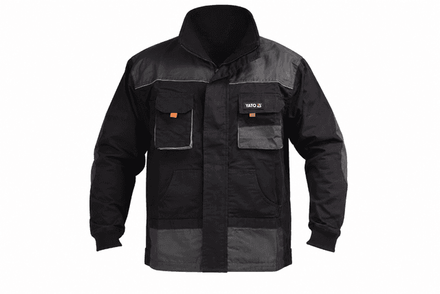 YATO Professional Work Jacket with Reinforced Utility Pockets – Black/Gray - Sizes M-3XL